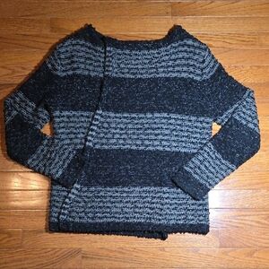 LOFT Textured Black and Gray Cardigan